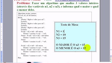 aula 1040 Algoritmos e Logica de programação   Exerc SE Maior Menor no algoritmo II