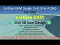 Civil 3D Earthen Dam Design: Part-6 | Complete Spillway Design, Materials &amp; Earthwork Calculation