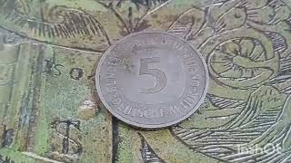 5 Deutsche Mark G $ 50,000 Very Rare Error Coin 1975 Coin Worth Big Money!