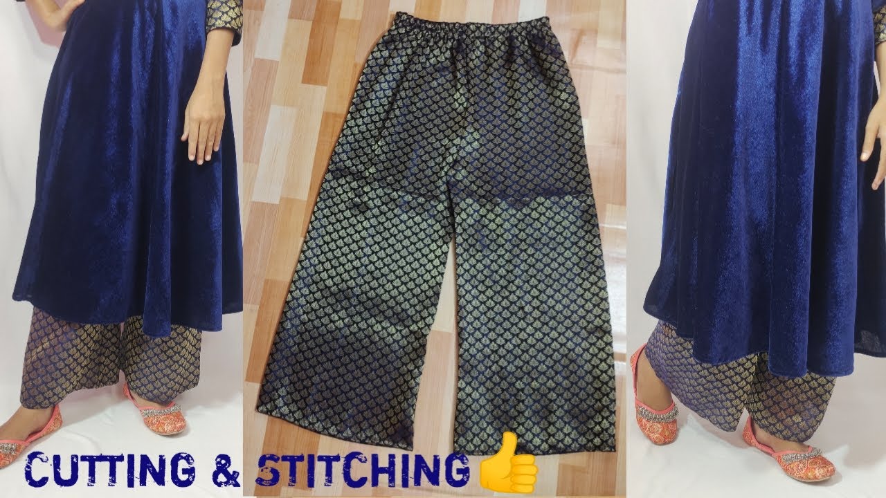 Simple Plazo Cutting And Stitching/Very Easy Pant Plazo Cutting And