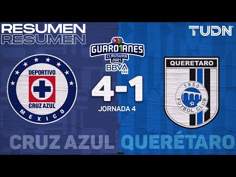 Resumen y goles | Cruz Azul 4-1 Querétaro | Torneo Guard1anes 2021 BBVA MX  - J4 | TUDN