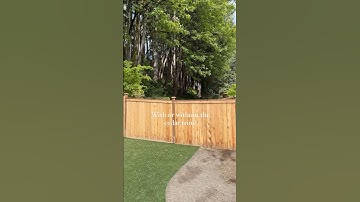With or without the cedar trim? Let me know in the comments!! #diy  #fence #homeimprovement #yard