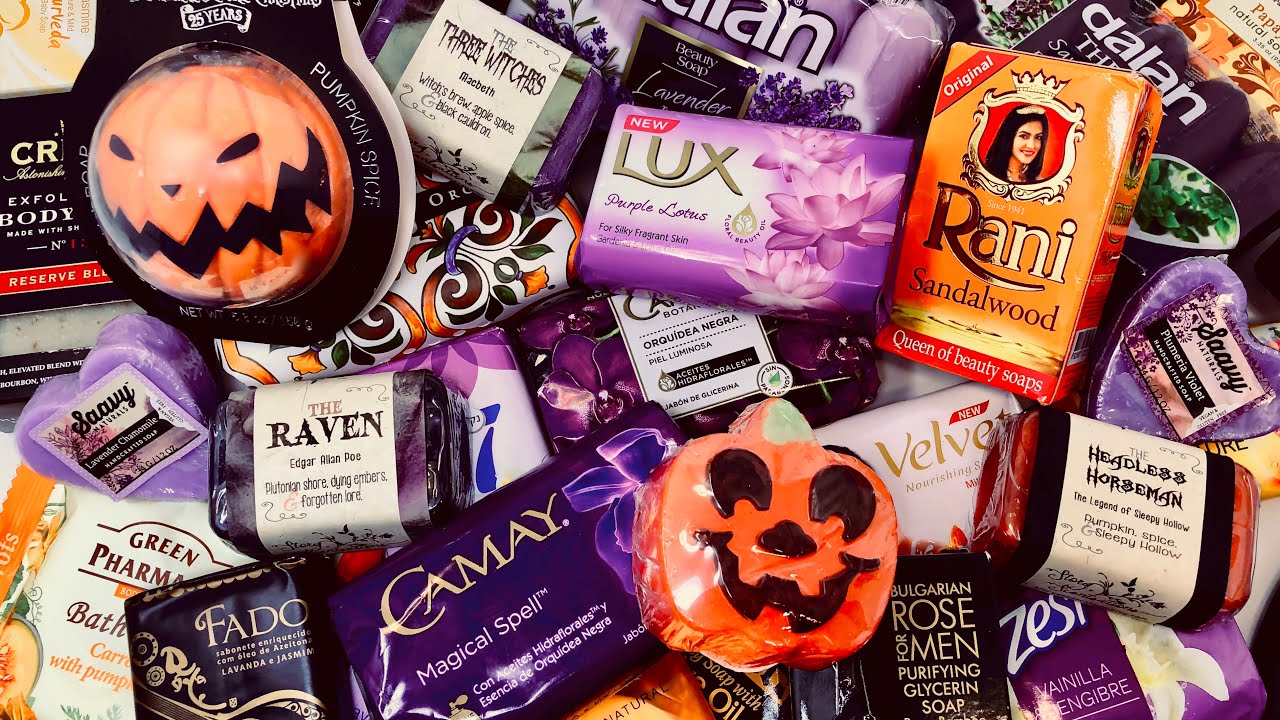 🎃💜 Purple Pumpkin 💜🎃 ASMR Soap Haul: Opening / Unpacking / Unboxing Autumn Fall 🖤🧡 Halloween Soaps