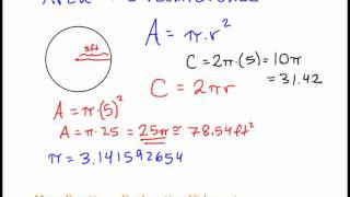 Basic Geometry - Area and Circumference of Circles