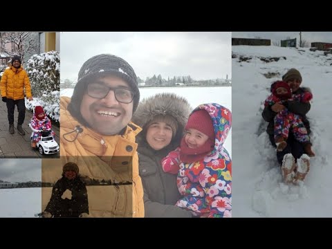 Play with snow in April❄😀 |  Sledding | Munich | Germany 🇩🇪