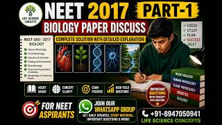 NEET 2017 Biology Paper Discussion Part 1 🔥 | Complete Solution + Strategy for Next Attempt