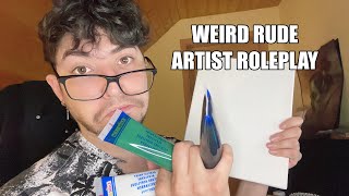 ASMR Roleplay 🦁 Weirdly Rude Artist Paints You (Fast tapping, brushing etc.)