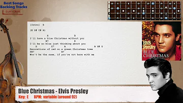 🎻 Blue Christmas - Elvis Presley Bass Backing Track with chords and lyrics