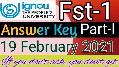 Fst-1 answer key 19 feb 2021||fst1 answer key 2021||Fst-1 answer key dec 2020