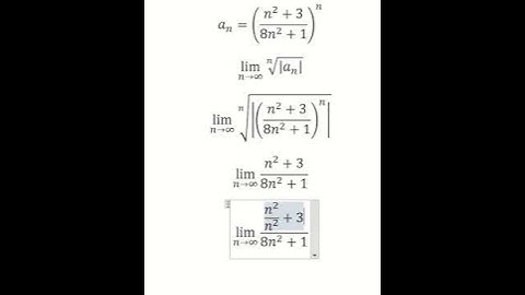 Calculus Help: the Root Test - the series convergent or divergent - ∑_(n=1)^∞ ((n^2+3)/(8n^2+1))^n