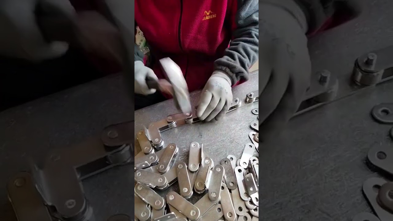 Stainless steel conveyor belt parts assembly process