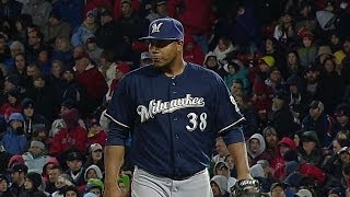MIL@BOS: Peralta limits Red Sox to two runs over five