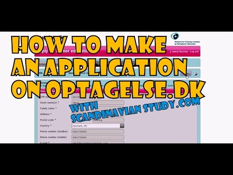 How to make an application on Optagelse.dk  - Scandinavian study