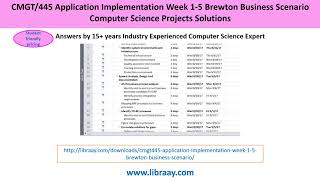 CMGT/445 Application Implementation Week 1-5 Brewton Business Scenario