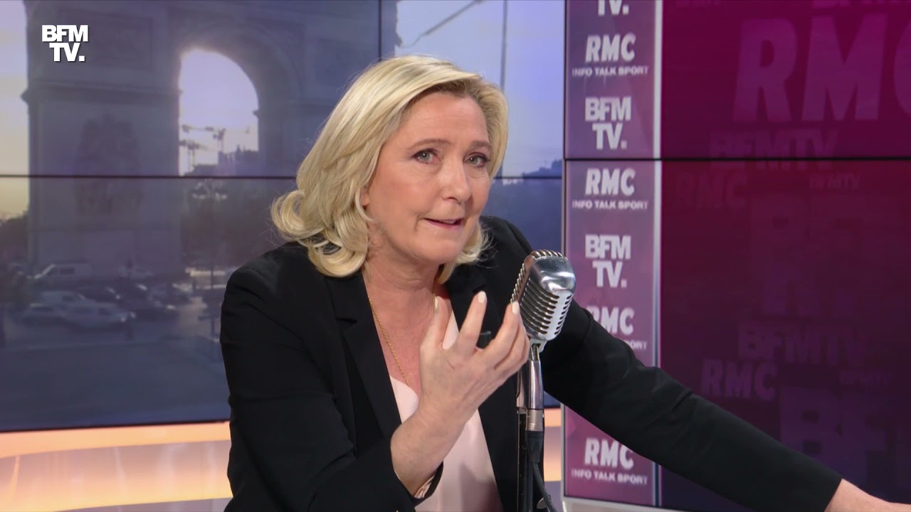 Marine Le Pen face à Jean-Jacques Bourdin en direct
