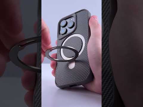 TPU+PC чехол Metal Buttons with MagSafe Carbon Ring для Apple iPhone 16 (6.1") Черный