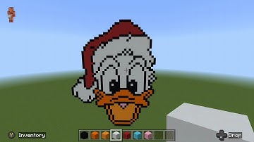 Donald Duck in Minecraft (Christmas pixel art)