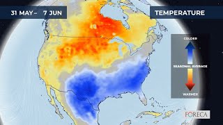 Monthly temperature forecast for the USA 5/26/2026