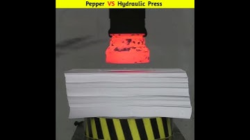 EXPERIMENT Glowing 1000 degree HYDRAULIC PRESS 100 TON vs Pepper 🤯@MRINDIANHACKER #shorts
