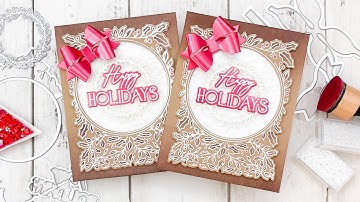 Happy Holidays Circle Frame Shaker Card with Channin