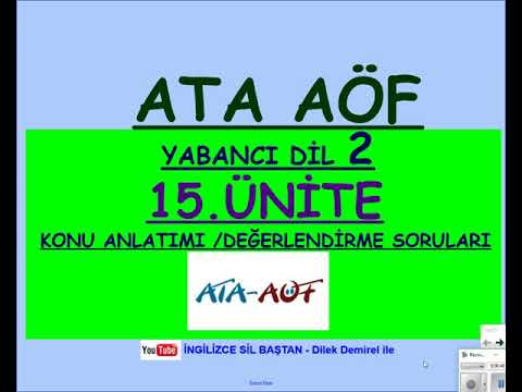 ATA AÖF İNGİLİZCE 2 - 15. ÜNİTE