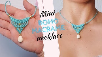 How to make easy boho macrame necklace tutorial: mini micro macrame necklace [WITH BEADS]