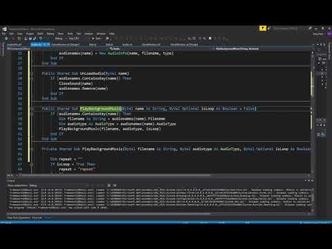 VBGM117-2 - VB.NET Further Improvements - Adding audio methods - Part 2