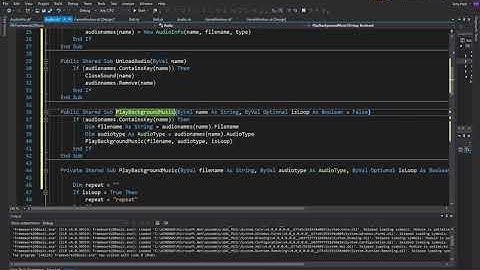 VBGM117-2 - VB.NET Further Improvements - Adding audio methods - Part 2