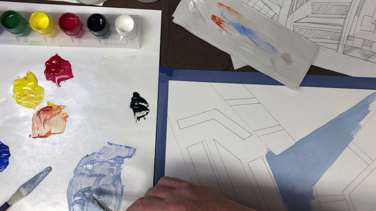 Starting your Abstract Architecture Hard Edge painting