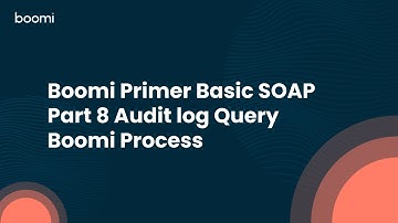 Boomi Primer Basic SOAP Part 8 Audit log Query Boomi Process