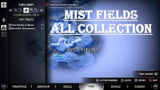 God of War Ragnarok - MIST FIELDS (Chests, Artifacts, Ravens, Lore) All Collection - 100%