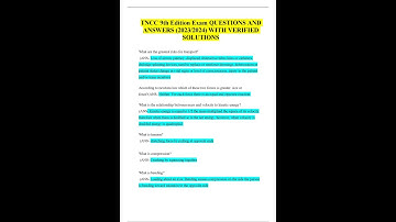 TNCC 9th Edition Exam QUESTIONS AND ANSWERS 2023 2024 WITH VERIFIED SOLUTIONS