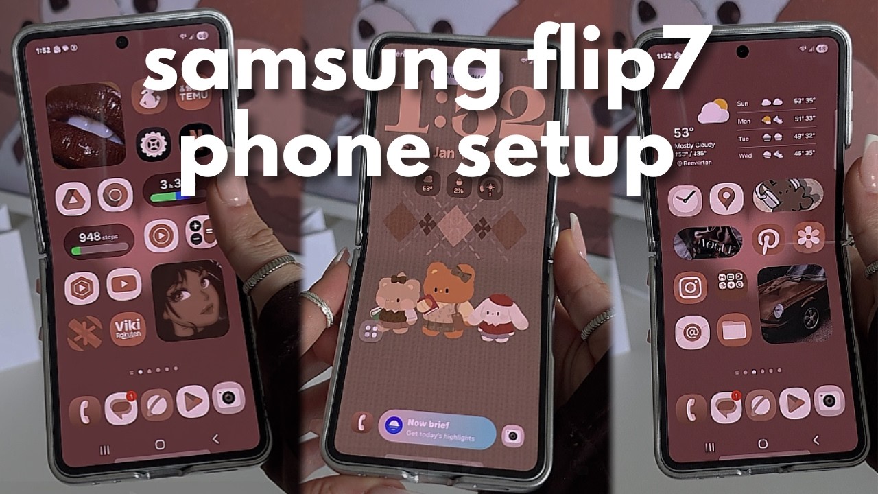 Customizing My Galaxy Z Flip7 🤎 Aesthetic Setup + Widgets