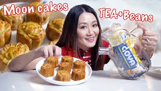 Turning my Chinese tea and beans into moon cakes, my kids reviews after dinner by CookingBomb 袁倩祎 43,684 views 7 months ago 13 minutes, 8 seconds