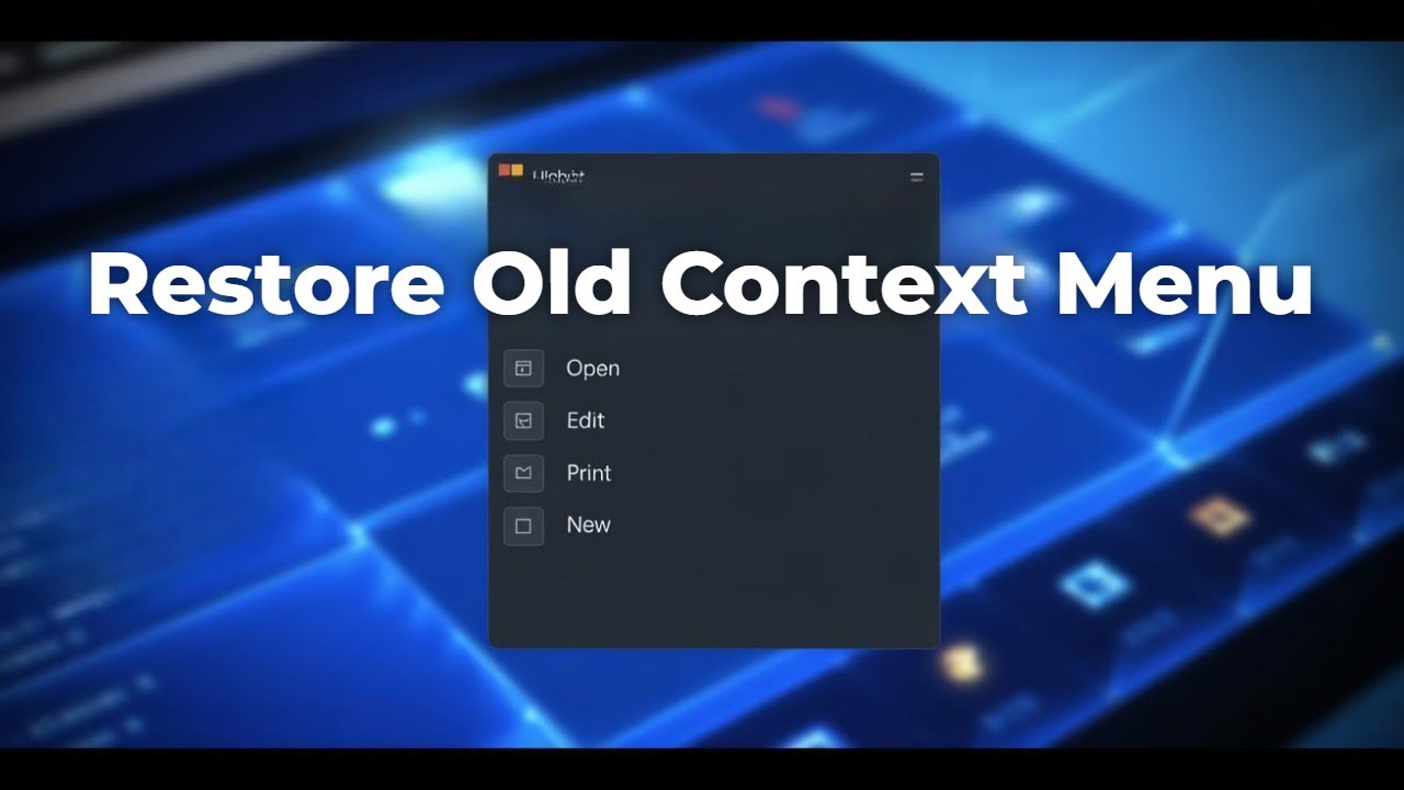 Restore old Right Click Context Menu in Windows 11 [GUIDE] - YouTube