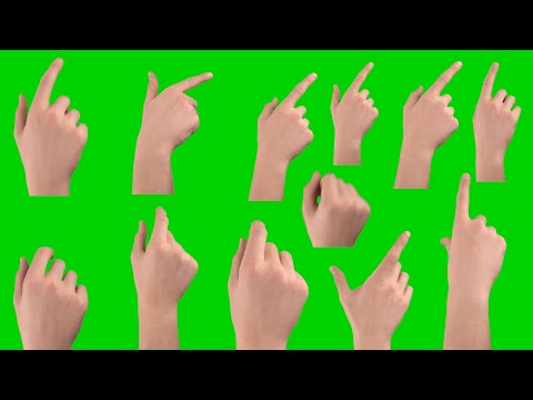 17 Manage Touchscreen Gestures Pack Made By Men Hands Finger Green Screen Background | Swipe Finger