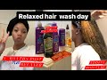 RELAXED HAIR WASH DAY |PROTEIN TREATMENT AT HOME| Vanessa Dauphin | #relaxedhair#washday