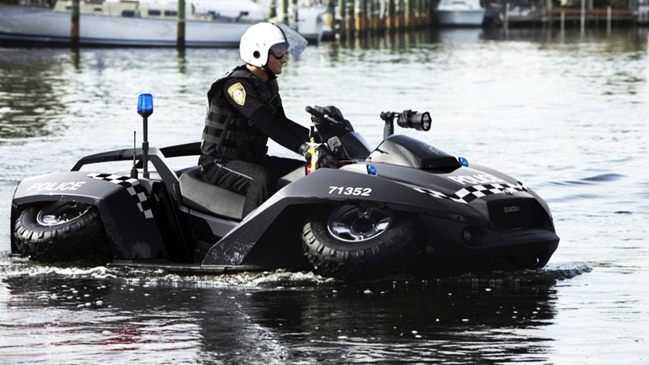 Передвижения по суше. Квадроцикл-амфибия Quadski. Гидроквадроцикл Gibbs Quadski. BRP амфибия. Gibbs Quadski Patrol.