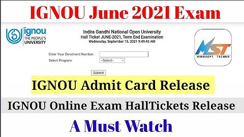 Breaking News || IGNOU June 2021 Exam Hall Ticket Release || Exam Mode & Datesheet || Admit Card 🎓