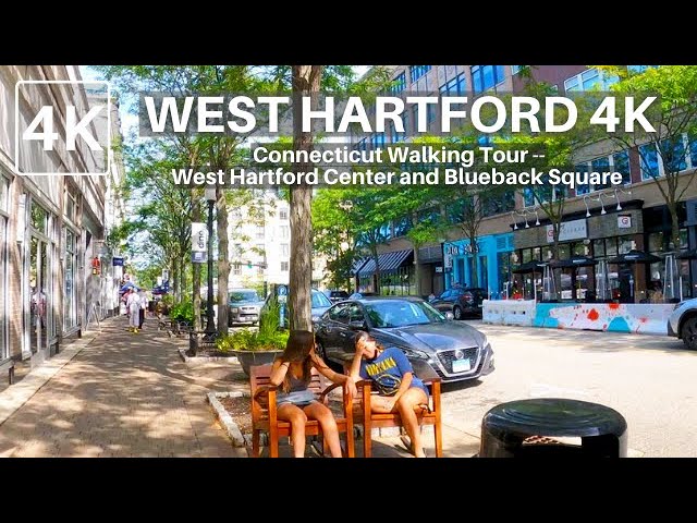 WEST HARTFORD, CONNECTICUT, 4K Walking Tour, Blueback Square and Downtown West  Hartford Center 