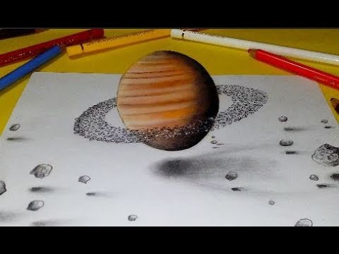 Dibujo 3d del planeta saturno | 3D drawing of saturn planet HD - thptnganamst.edu.vn