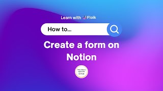 How to create a form on Notion?