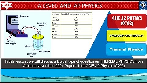 CIE A Level Physics Paper 4 Solution - October November  2021 P41 Q3-9702ON21 41- Thermal  Physics