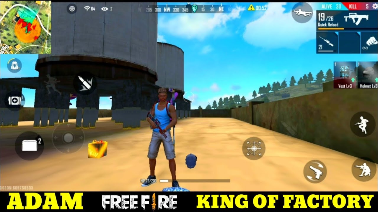 Adam : the king of factory challenge /free fire booyah - ff fist fight on factory - who will WIN kla