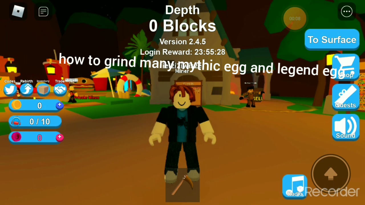 How to grind many legend egg and mythic egg in Mining Simulator