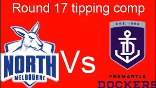 Afl Round 17 Tipping Comp