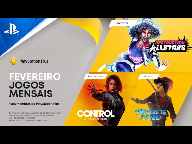 PS Plus: Control e Concrete Genie são jogos grátis do PS4/PS5 em fevereiro