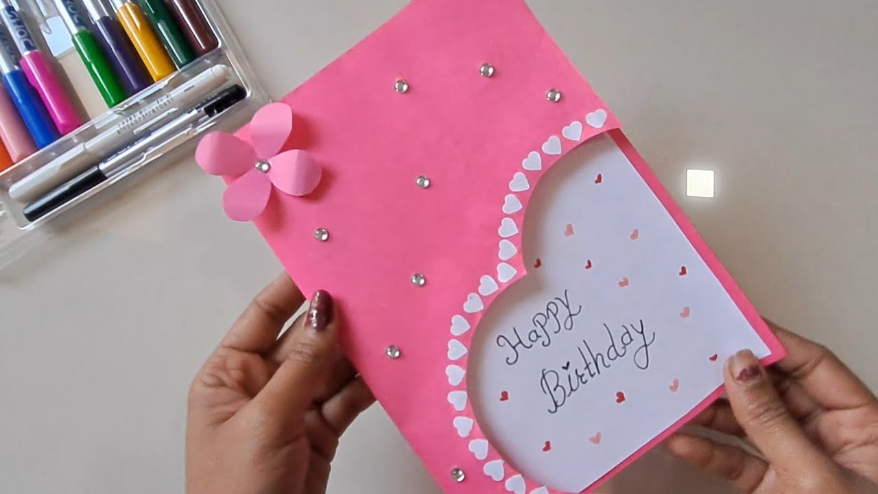 Birthday card making easy || How To Make Birthday greeting card # ...