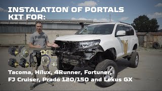 Full installation of WEREWOLF portal gearboxes kit for Toyota SUVs with IFS (in English)