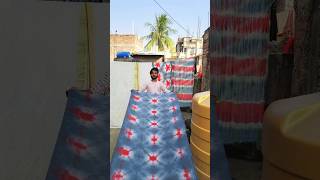 grey &amp; red  hexagon tiedye dupatta